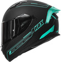 Obsidian Full Face Dual Visor Adult Motorcycle Helmet for Motorbike Street Bike with Pinlock Ready DOT Approved Matte Black Aqua