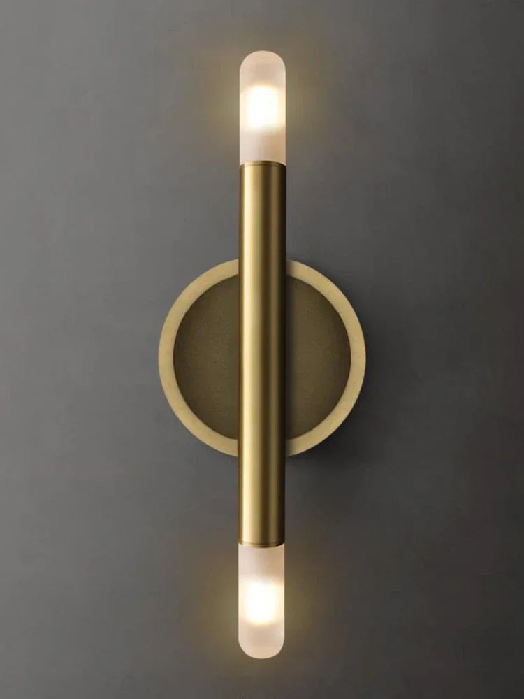 Industrial Style All Copper Light Luxury G4 Line Wall Lamp Living Room Corridor Foyer Bedroom Bedside Creative Mirror Headlight