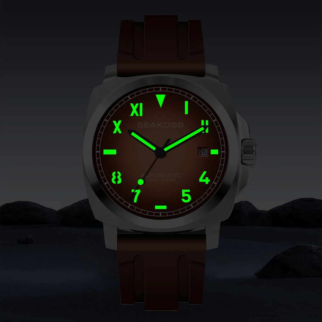 SEAKOSS Automatic  Watches for Men  10 ATM Seagull ST1612 MovementDive Watch  Luminous Calendar Sapphire  Men's Mechanical Watch