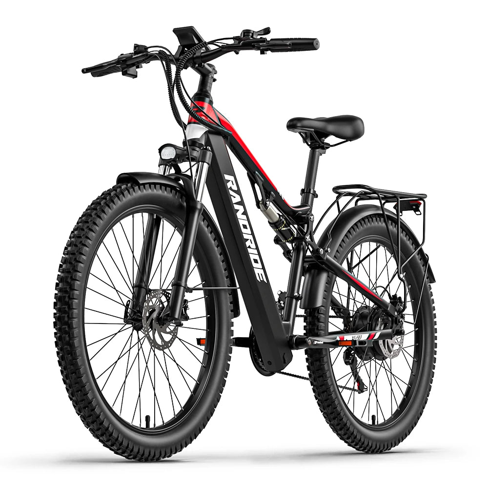 Electric Bike RANDRIDE YG90 1000W Motor 48V 17AH Battery 27.5 inch Tire Hydraulic Brake 21 Speeds Adult Mountain Bike