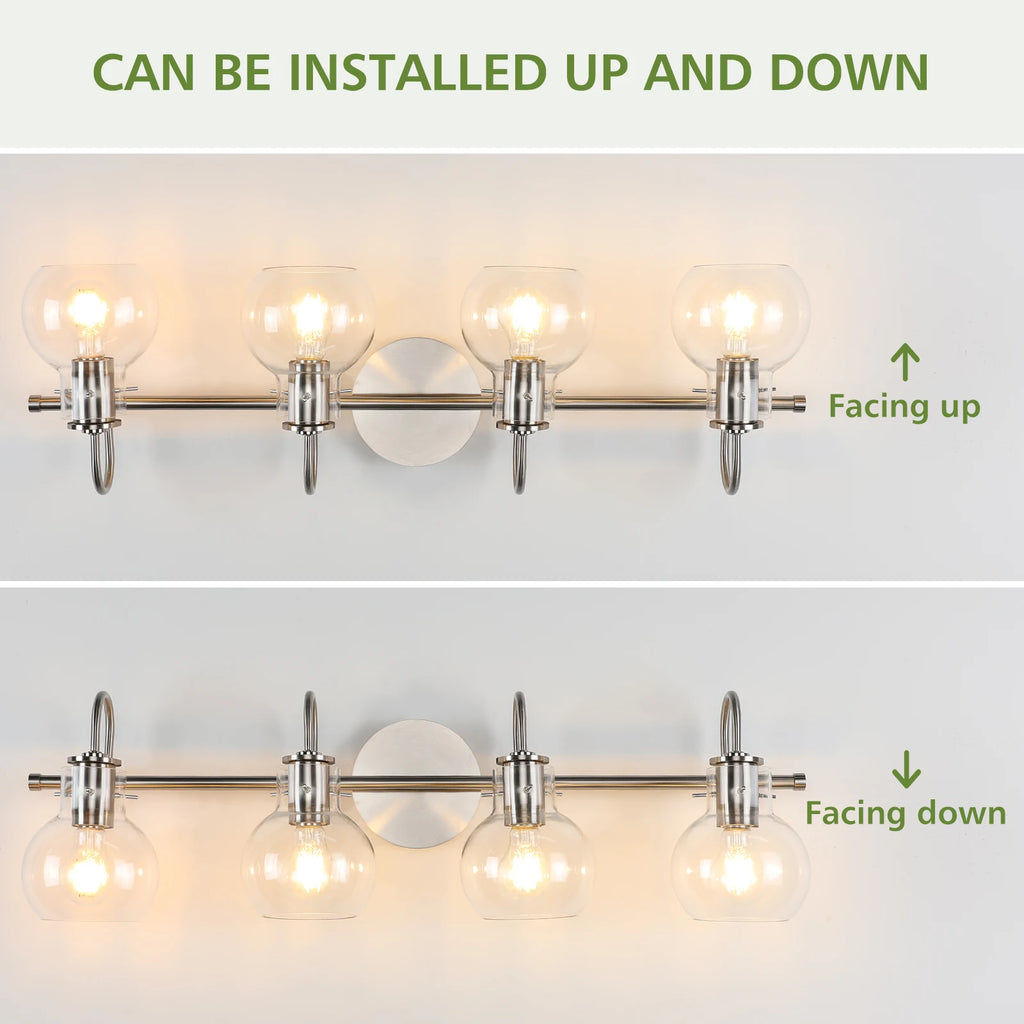 Modern Minimalist Vanity Lamp And Bathroom Wall Sconce With A Spherical Glass Shade – Ideal For Powder Rooms And Dressing Rooms
