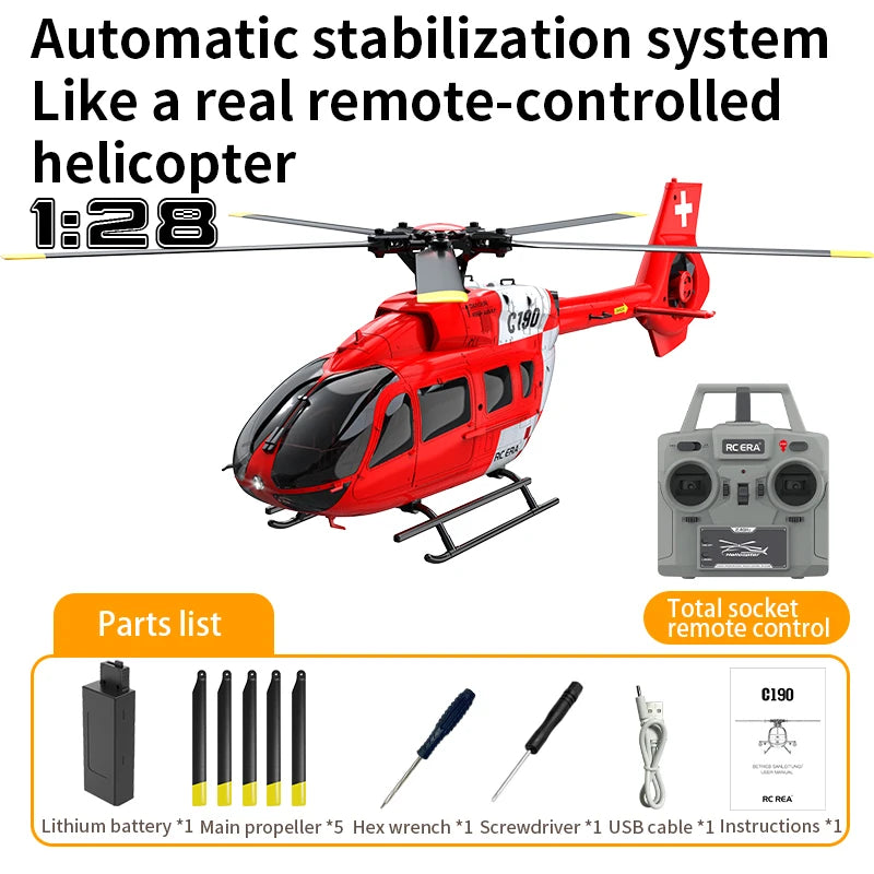 RC ERA C190 H145 1:30 Scale Optical Flow Positioning Gyro Stabilized RC Helicopter Remote Control Aircraft Hobby Toys for Adult