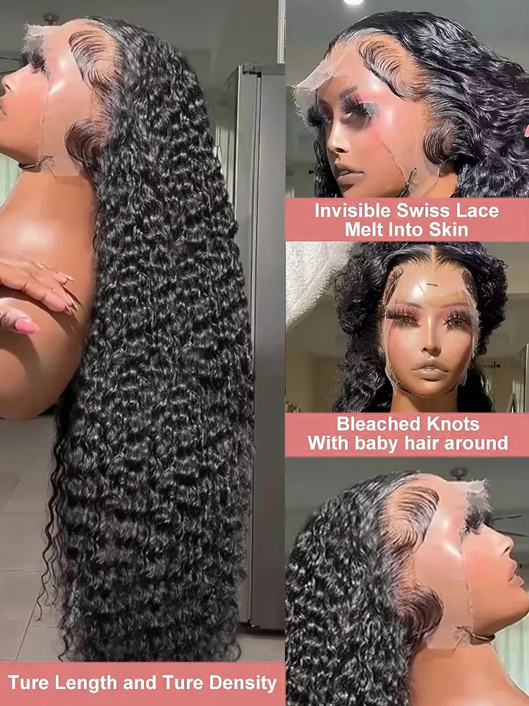 Hd Lace Wigs 13x6 Human Hair Wigs Pre Plucked Curly Wigs 40 Inch Water Wave Lace Front Wig Deep Wave Lace Front Wigs Human Hair