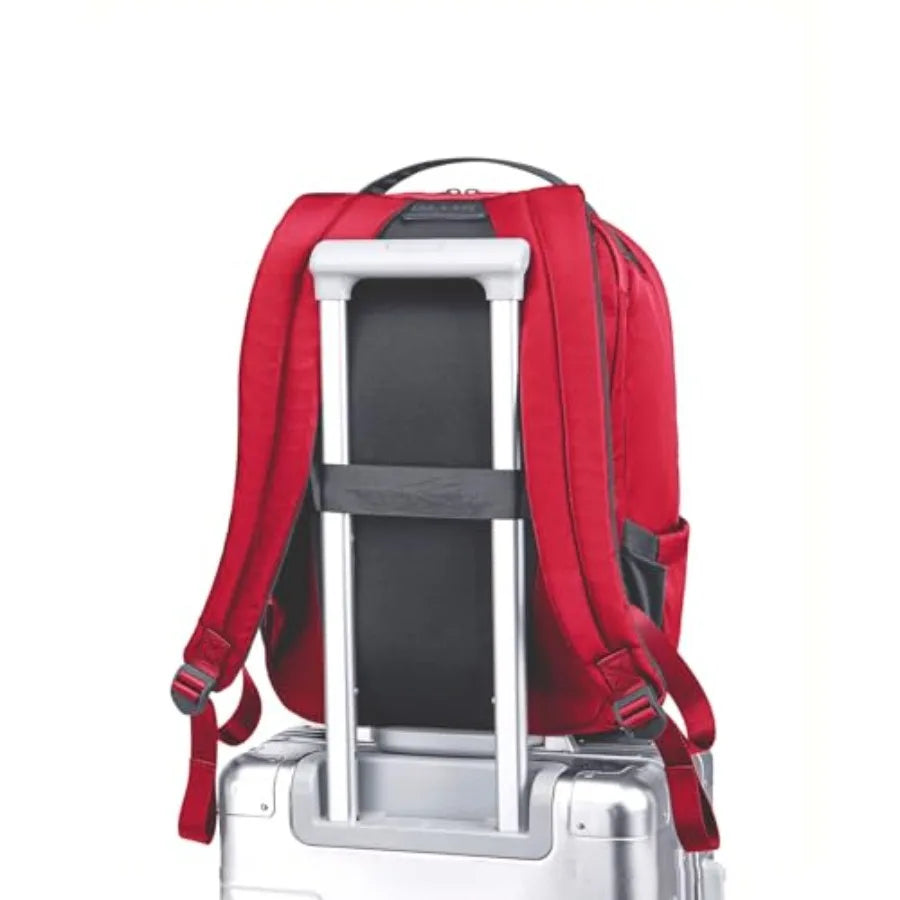 Origami Laptop Backpack for Work and Travel - Fits 16 MacBook Pro - Lightweight Business Bag - Men and Women Crimson Red