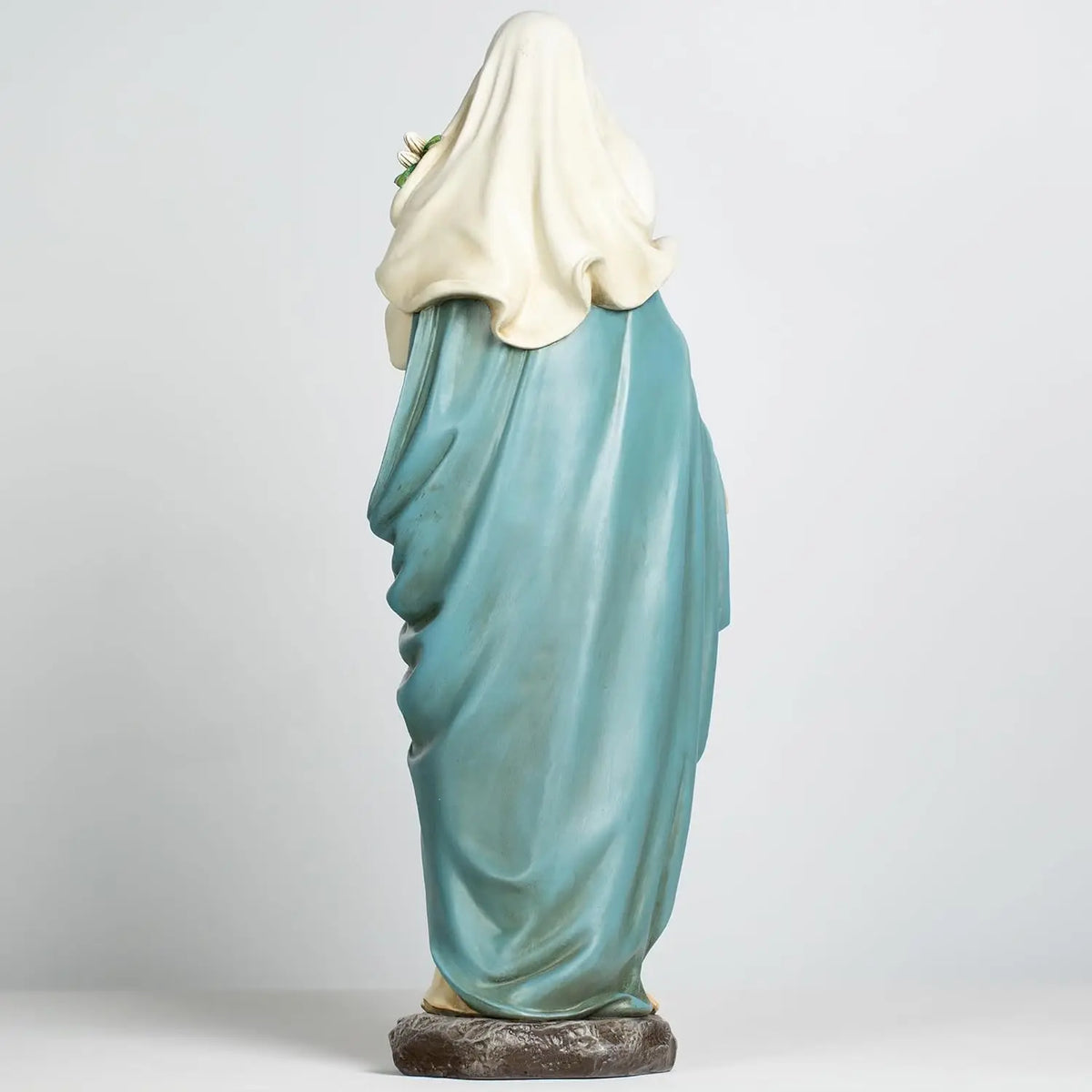 Virgin Mary Garden Statue, 24 Inches Saint Mary Holding Lilies Outdoor Sculpture for Home Yard Patio Lawn Hallway Decor