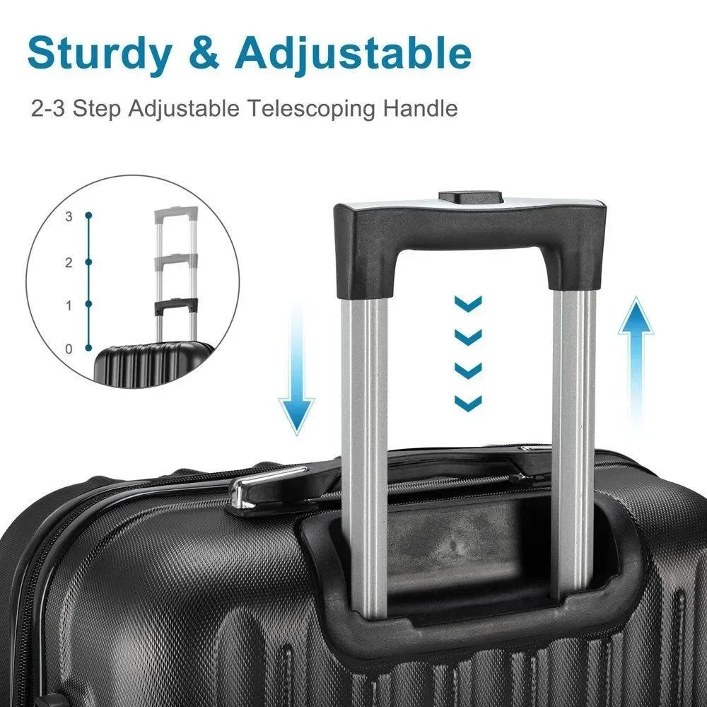 16" 20' 24' 28' 4-in-1 Luggage Travel Set Bag ABS Trolley Suitcase w/TSA Lock