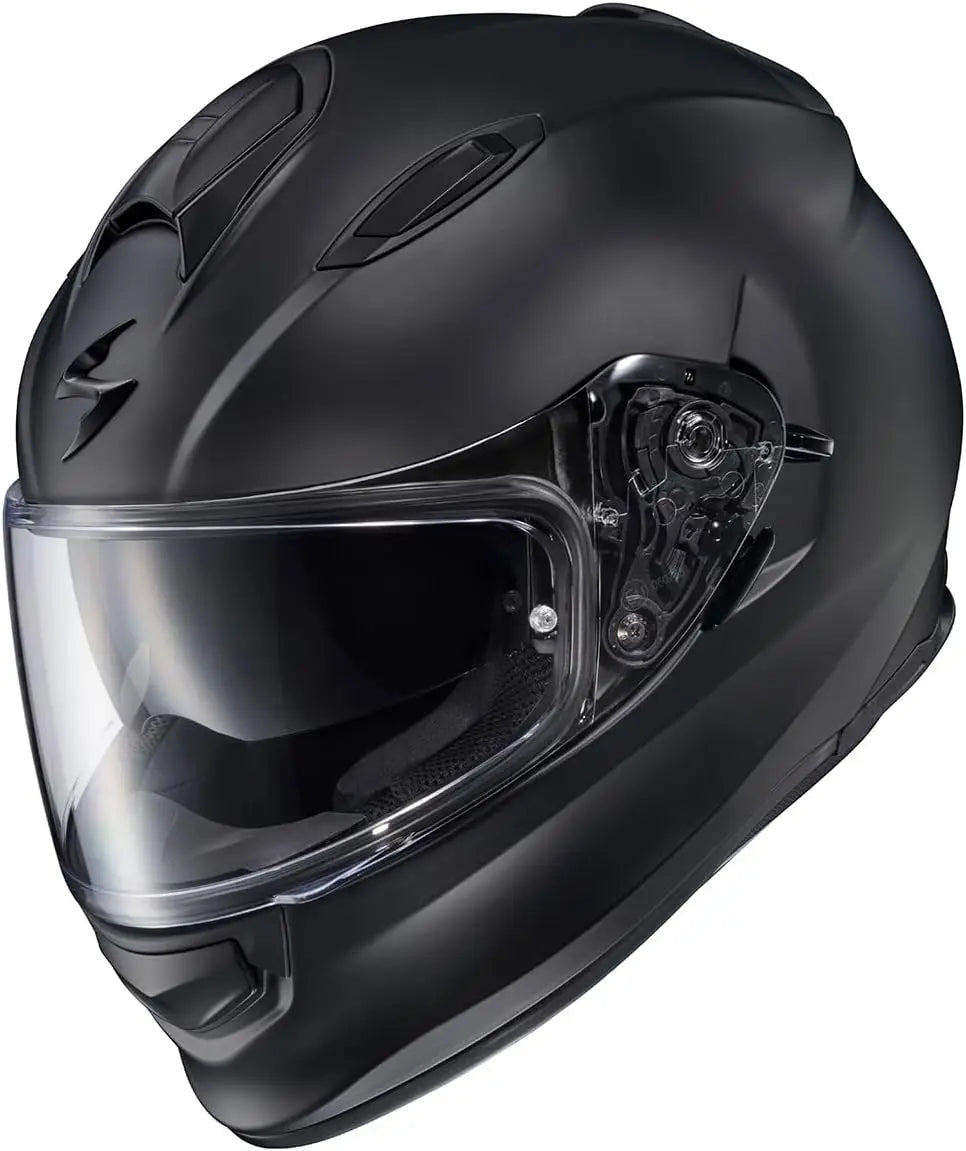 Ryzer Full Face Motorcycle Helmet with Pinlock Ready Shield with Integrated Speaker Pockets DOT ECE Approved Solid (Matte Black-