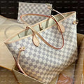 10a Top qua shoulder bag designer handbag high capacity Classic Flower Checked Bag leather shopping bag tote wallet