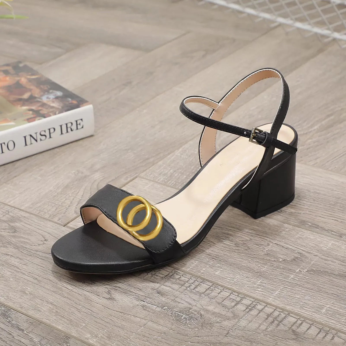 classic high heeled sandals party fashion 100 leather women work shoe designer sexy heels 5cm lady metal belt gg gucciis guccis