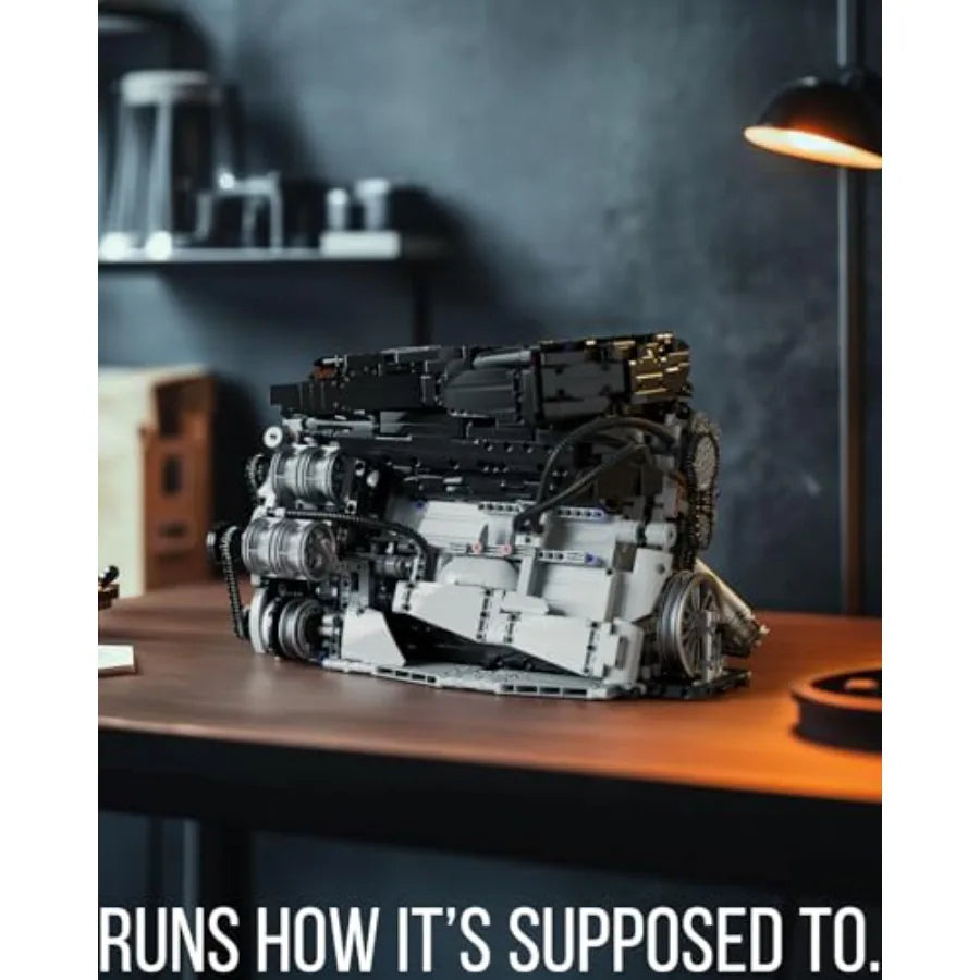 Engine Building Set, Advanced Collector’s Engine Model Toy, Physical Science Educational Toy for Adults, Home or Office Display