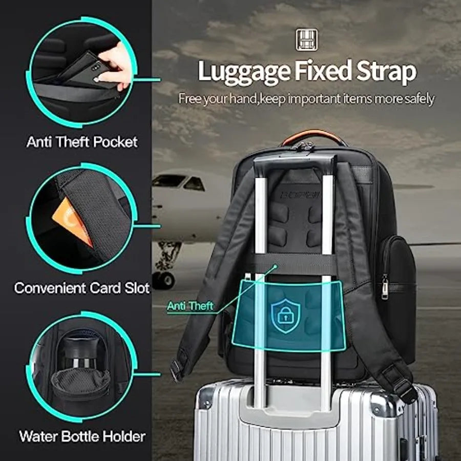 Executive Multi-Function Travel Friendly Backpack for Men 15.6 inch Laptop Business Anti Theft Computer Rucksack Water Resistan