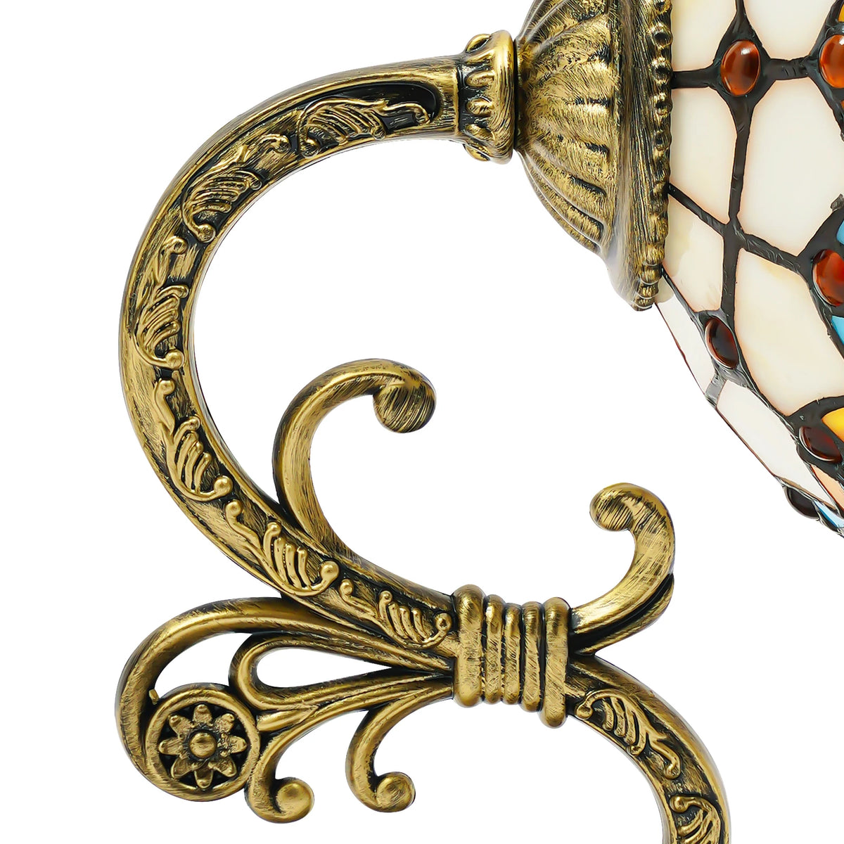 Baroque, Victorian Style Wall Lamp Made of Glass and Hardware, Burn-in Varnish for Rust-free, Indoor