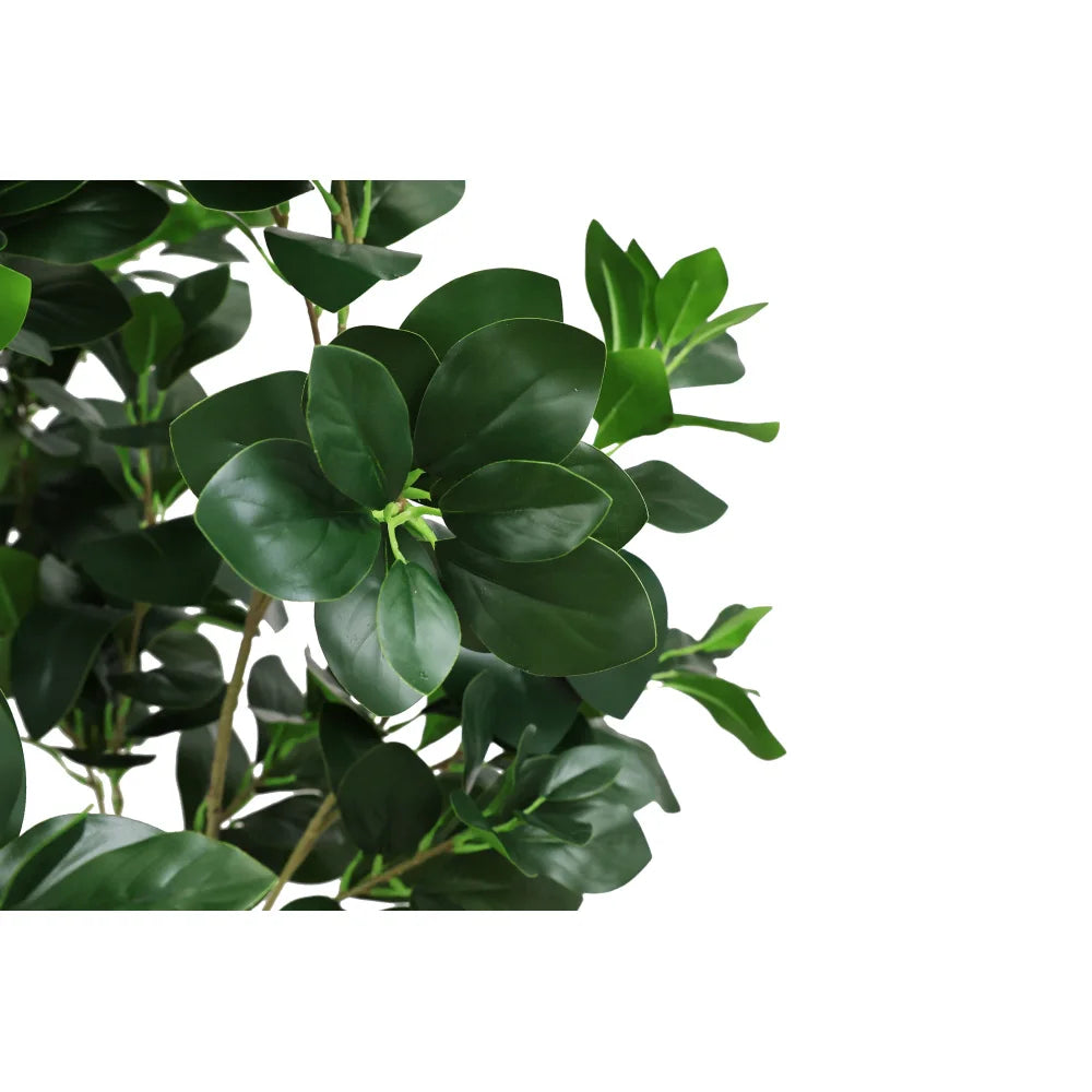 7.2FT  Artificial Silk Tree Large Faux Greenery Plant with Lifelike Leaves for Indoor Home Living Room1pc/set Black Plastic Pot