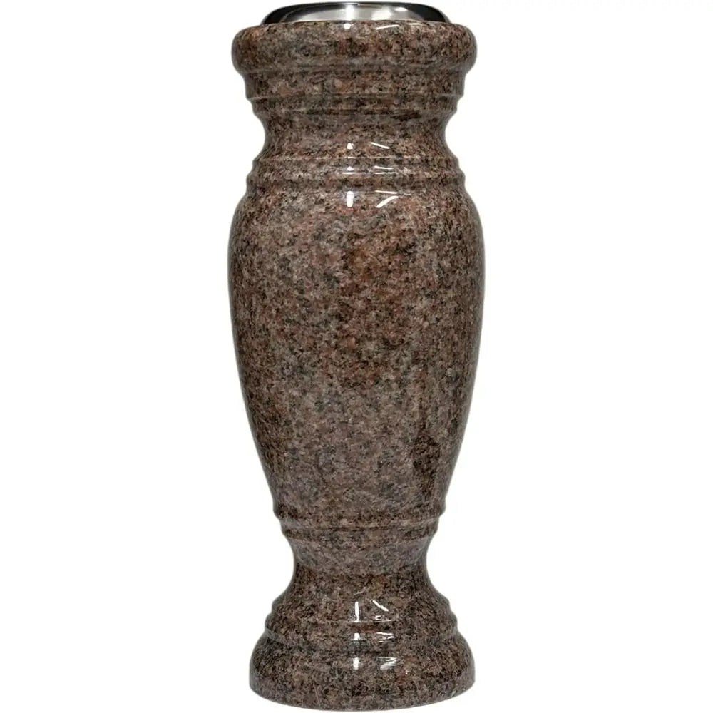 Real Pink Granite Vase with Stainless Steel Lining, Suitable for Home Decor, Memorial Sites, and Outdoor Garden Displays