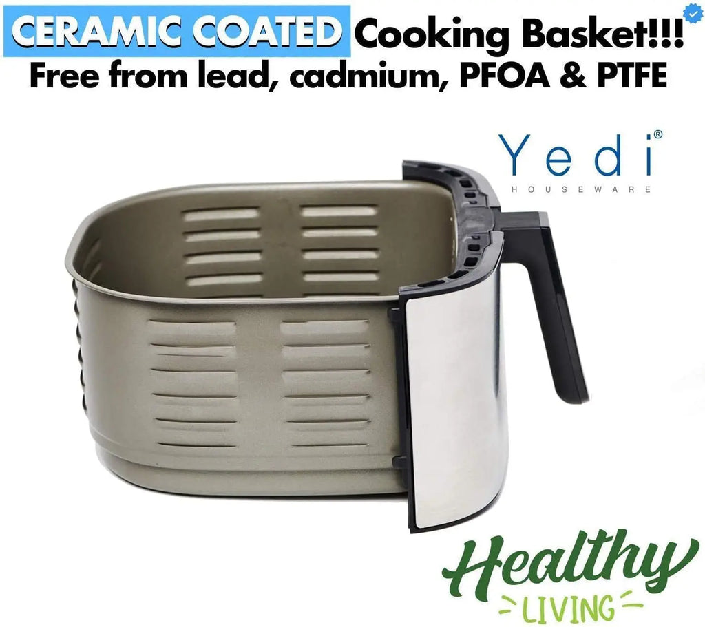 6.8 Quart Air Fryer with Ceramic Basket, Dehydration Function, LCD Screen & Accessory Kit