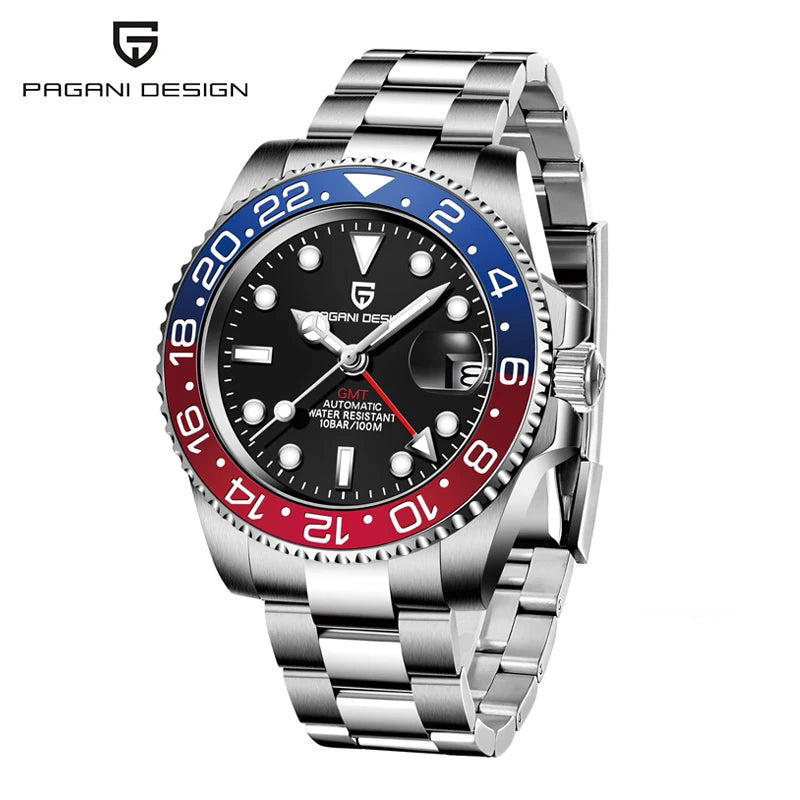 Top PAGANI DESIGN Men's Mechanical Watch Luxury Ceramic bezel Automatic Watch 10bar Waterproof Sapphire Glass GMT men's watch