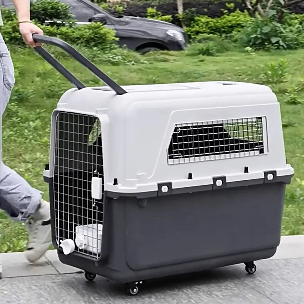 Heavy Duty Airline Travel Flight Carrier Length 33in/Width 21.6in/Height 25.2in Portable Airline Pet Carrier for Puppies Kittens