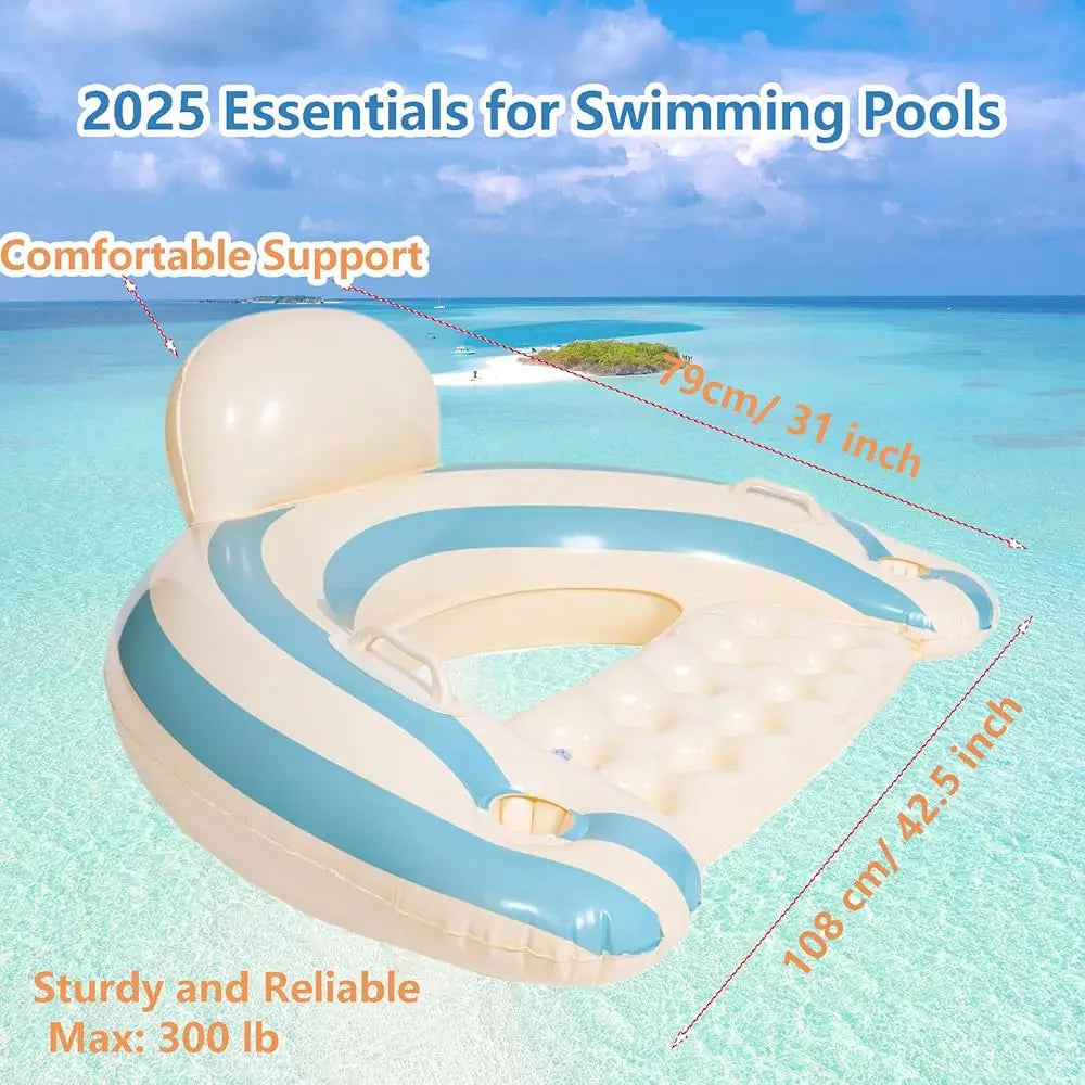 2PCS Pool Swim Ring Inflatable Pool Floats Water Fun Large Adult Swimming Pool Float for Beach Lake Summer Holiday Beach Party