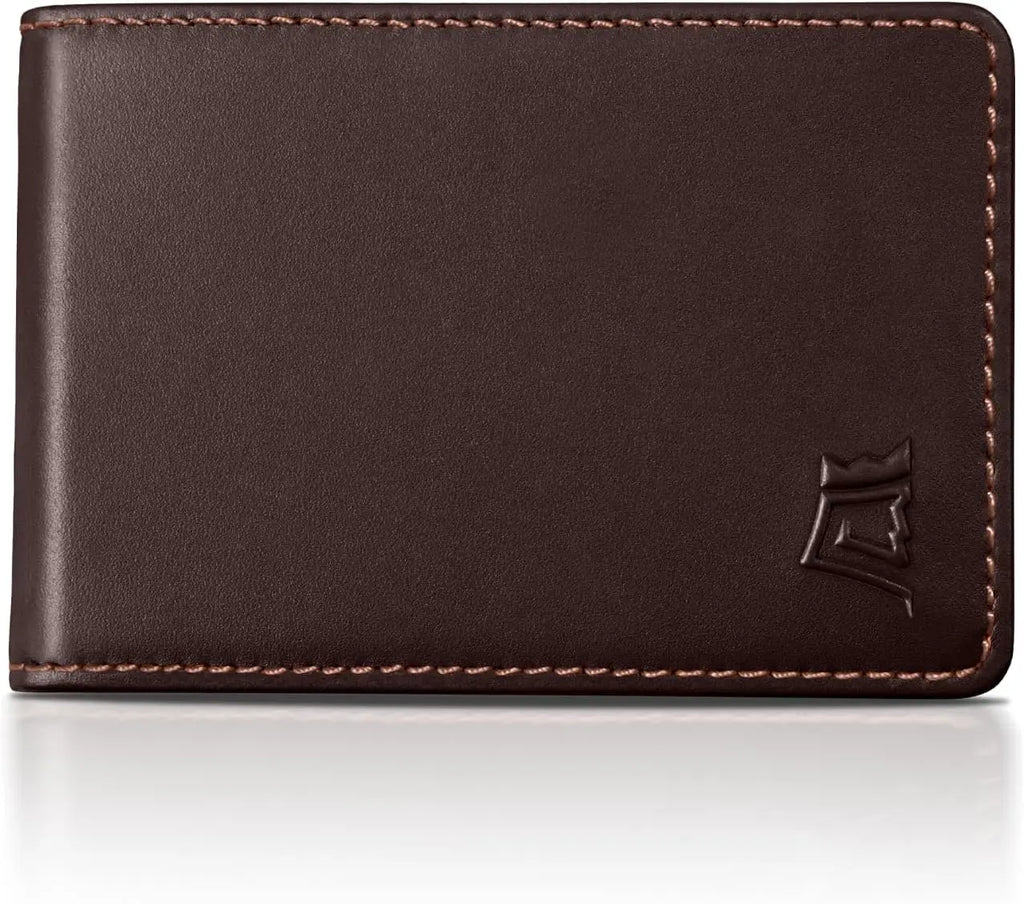 Slim RFID Blocking Leather Wallet for Men with Cash Pocket & Card Pull Strap, Holds 1-15 Cards