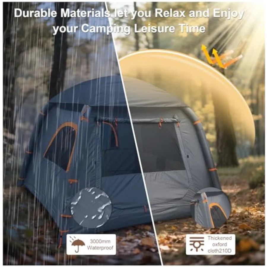 Inflatable Tents for Camping 2/4 Person Easy Setup Blow Up Tents for 4 Seasons Waterproof Air Glamping Tents for Camping Adult