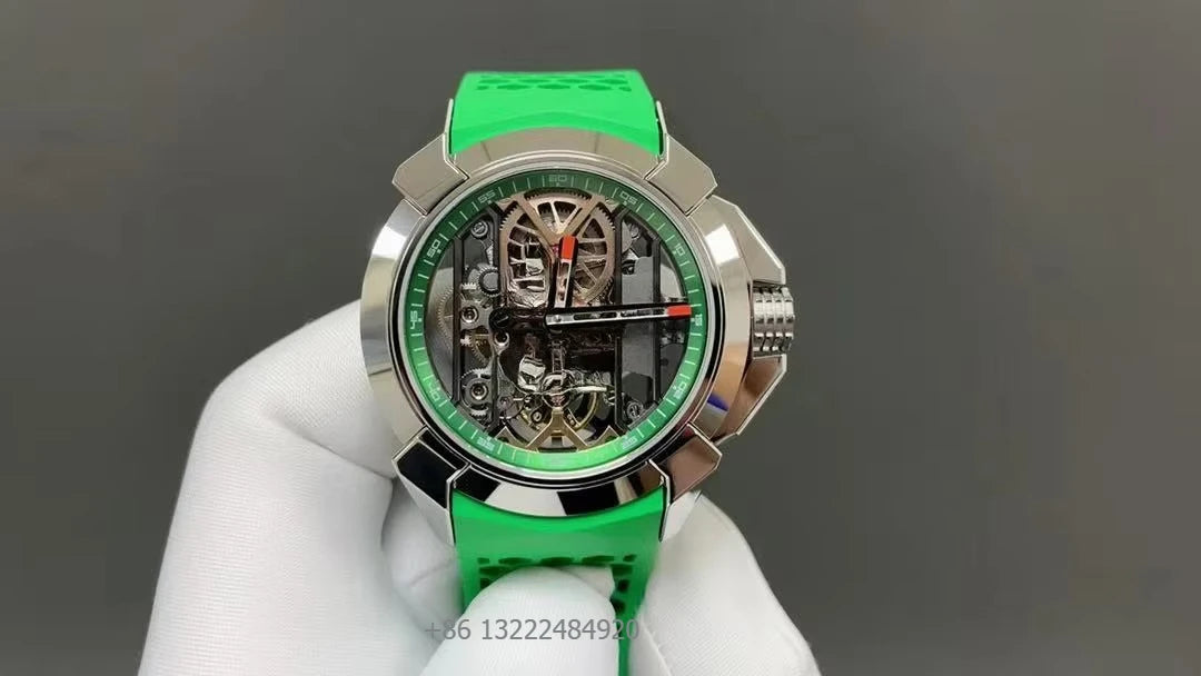 Luxury Sport Business Water Resistant Hollow Out Automatic Mechanical Watch with Luminous Dial