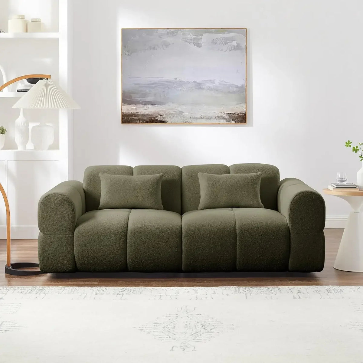 80\" Oversized Boucle Sofa Couch Modern Deep Seat Love Seat Mid-Century Cloud Couch for Living Room ComfortableCustomized