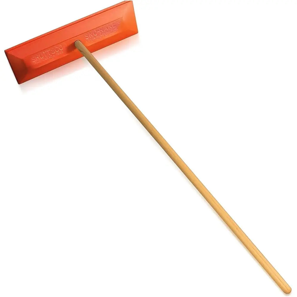 48 Wooden Handled Snow Rake - 18 Vinyl-Coated, Non-Abrasive, Freeze-Resistant Snow Removal Tool for Car Dealerships and Vehicle