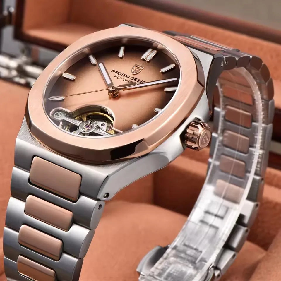 2026 PAGANI DESIGN New Tourbillon Mechanical Watch 316L All Steel Luxury Waterproof Men watch Sapphire Mirror Luminous Man watch