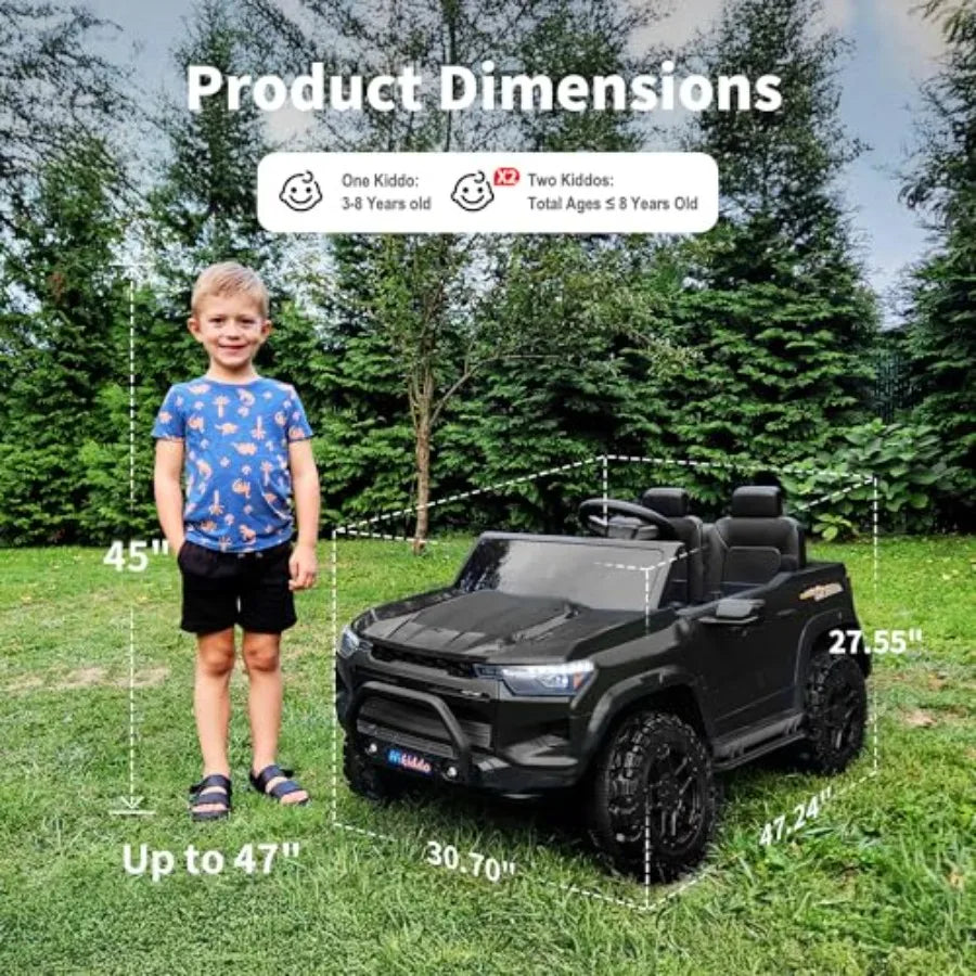 24V 10Ah Ride on Toy for Big 4WD 2 Seater Electric SUV Car to Drive w/Remote Control 4x200W Motors - Black