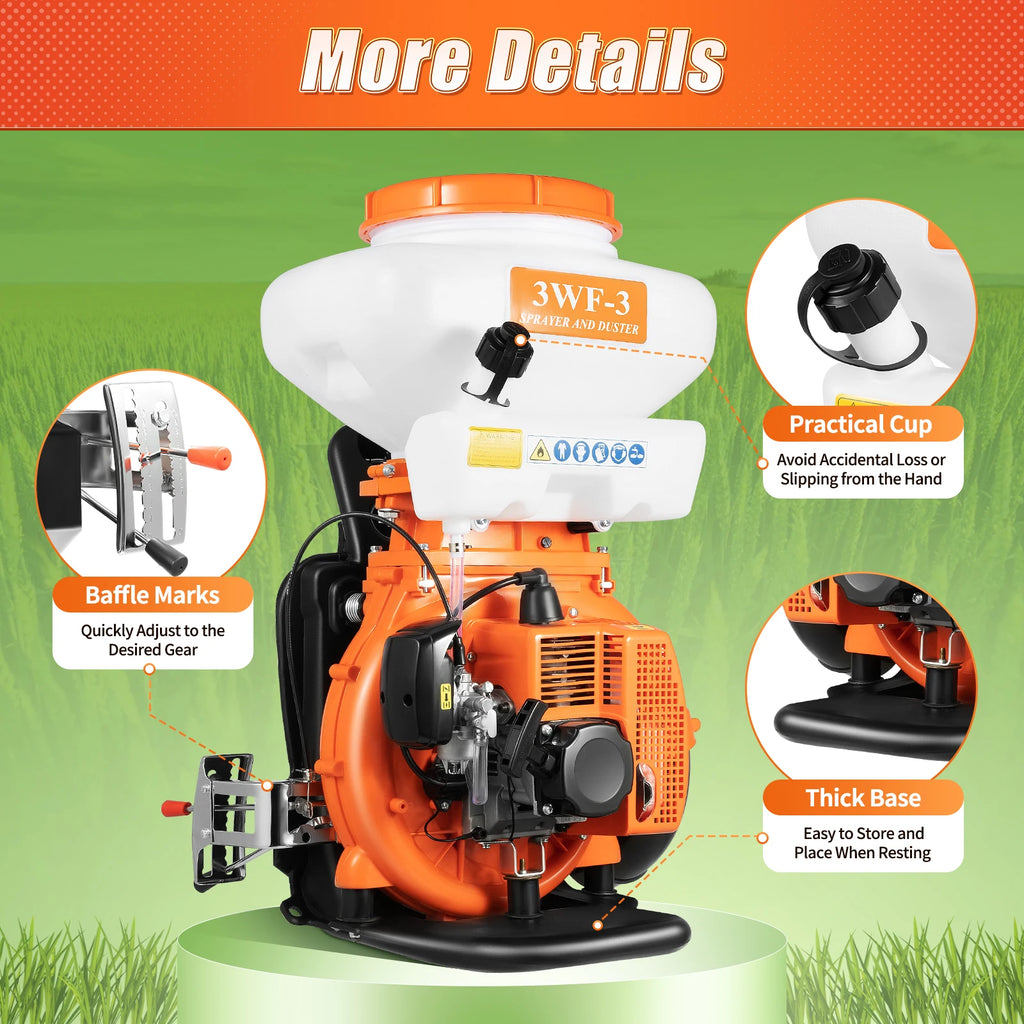 2.13KW Backpack Sprayer 14L Agricultural Mist Duster Sprayer 41.5cc Garden Sprayer 7500r 2 Stroke Gasoline Sprayer for Agricultu