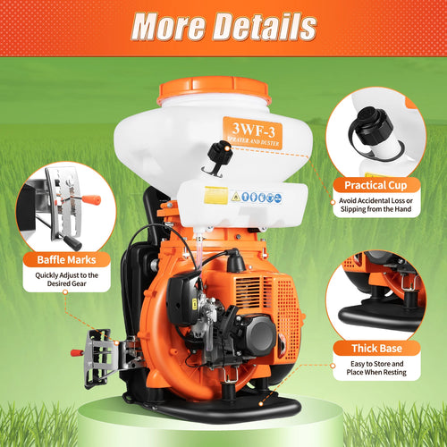 2.13KW Backpack Sprayer 14L Agricultural Mist Duster Sprayer 41.5cc Garden Sprayer 7500r 2 Stroke Gasoline Sprayer for Agricultu