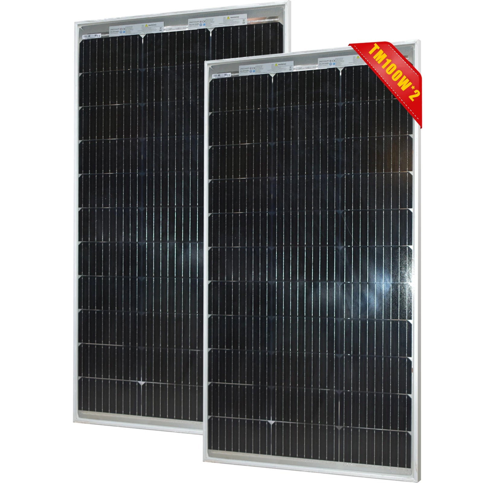 200W Bifacial Rigid Solar Panel 18V Pv Solar Module for 12V 24V Battery Charge, Photovoltaic Solar Panels for Motorhome, Balcony