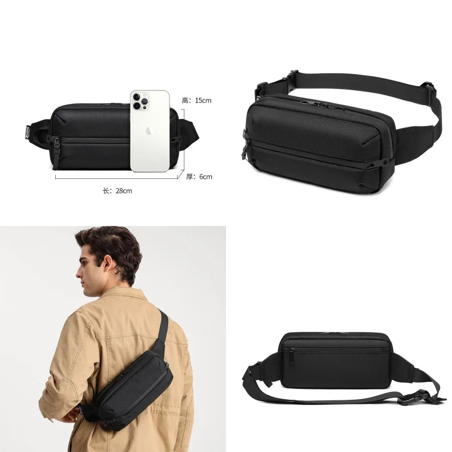 【New style】Green breast bag men's Oxford cloth water-proof shoulder bag multi-functional storage casual mobile phone pocket bre