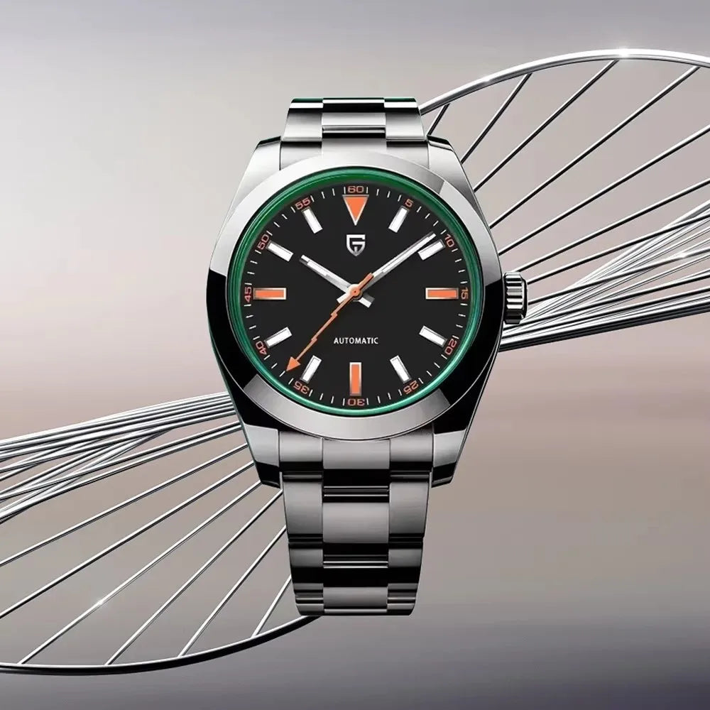 2025 New PAGANI DESIGN Men's Watches Luxury Green Circle Automatic Watch For Men Mechanical Wristwatches AR Sapphire Waterproof