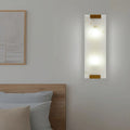 Alabaster Rectangular Wall Light G9 Lamp Base Modern Sconce for Bedroom Kitchen Living Room Interior Lighting 15x46cm