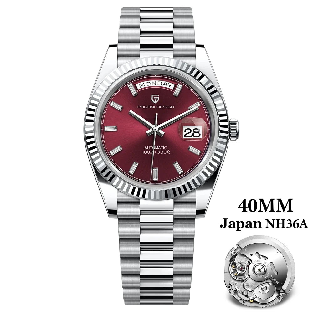 2025 New PAGANI DESIGN Luxury Men Mechanical Watches Rose Gold Automatic Watch For Men AR Sapphire Mirror Sports Clock Man Gifts