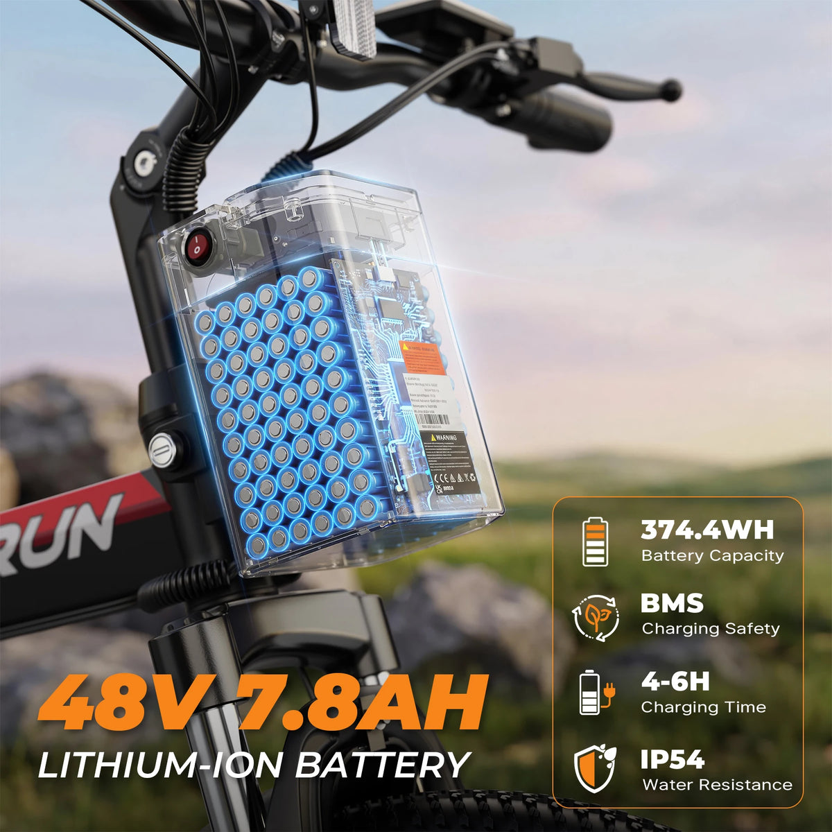 Varun M26-3 Pro Adult Electric Bike, 750W Peak Power, 48V 7.8Ah Battery, 26" Tire, 20MPH, E-bike UL 2849, 1 Year Warranty