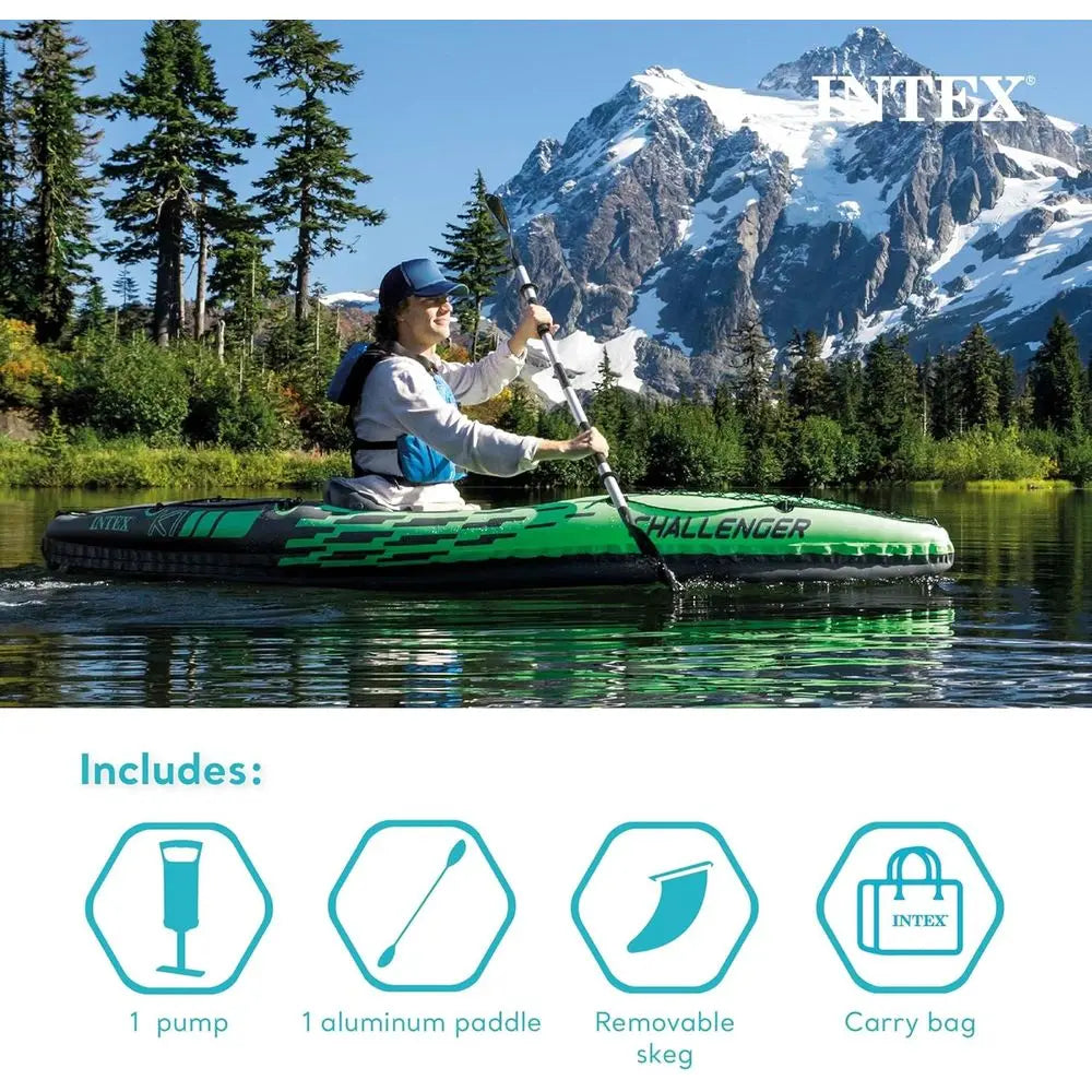 Inflatable Kayak Series: Deluxe 86in Kayak Paddles and High-Output Pump – SuperStrong PVC – Adjustable Seat with Backrest – Remo