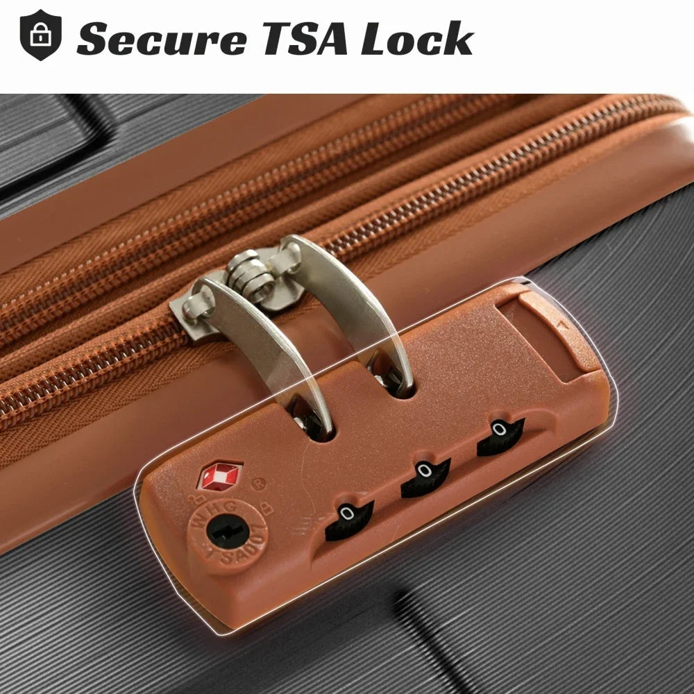 Luggage Sets 3 Piece, Expandable Hard shell ABS Suitcases with Double Spinner, Travel luggage Set with TSA Lock (20/24/28inch)