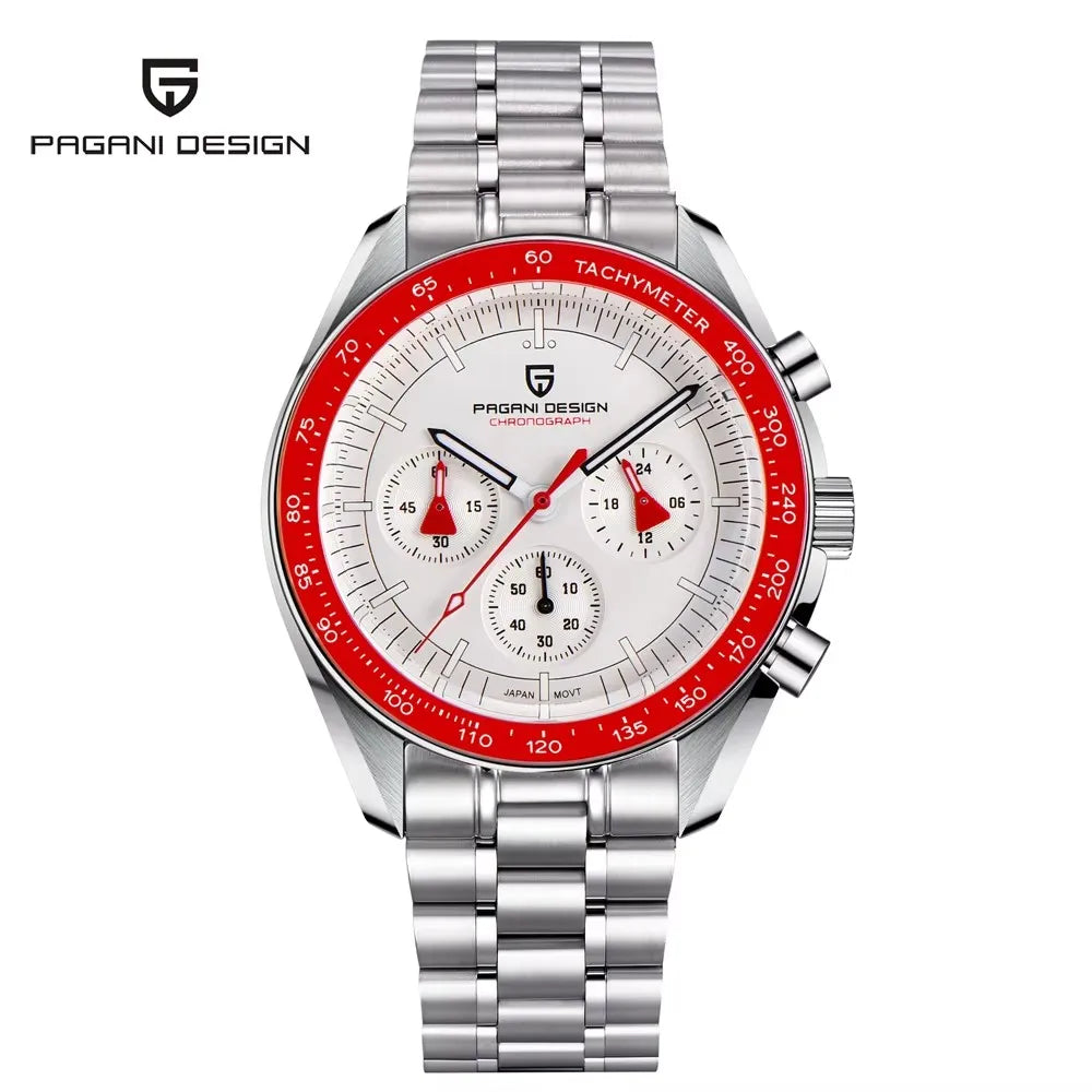 2026 New PAGANI DESIGN Moon Mens Watches Gold Luxury Quartz Chronograph Watch For Men AR Sapphire Waterproof Luminous Clock Gift