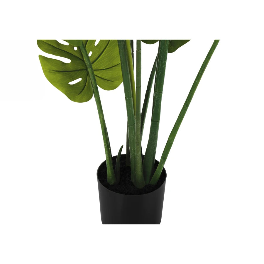 Artificial Plant 45 Tall Monstera Tree Indoor Faux Floor Potted Greenery Real Touch Decorative Green Leaves Black Pot