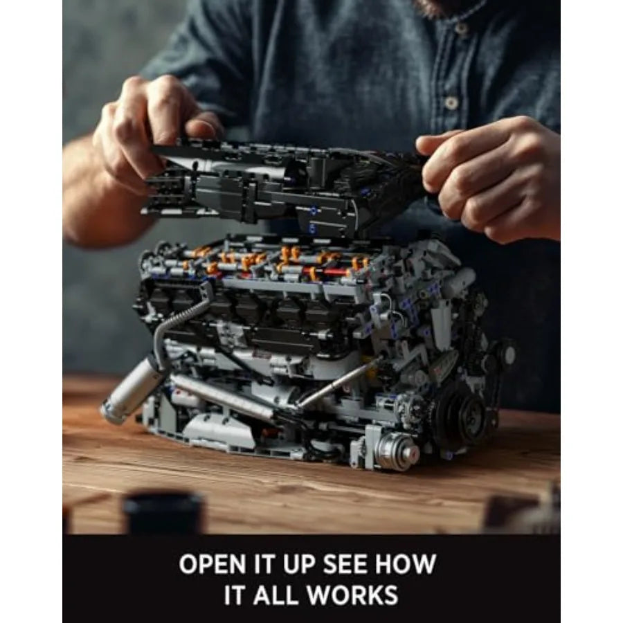 Engine Building Set, Advanced Collector’s Engine Model Toy, Physical Science Educational Toy for Adults, Home or Office Display