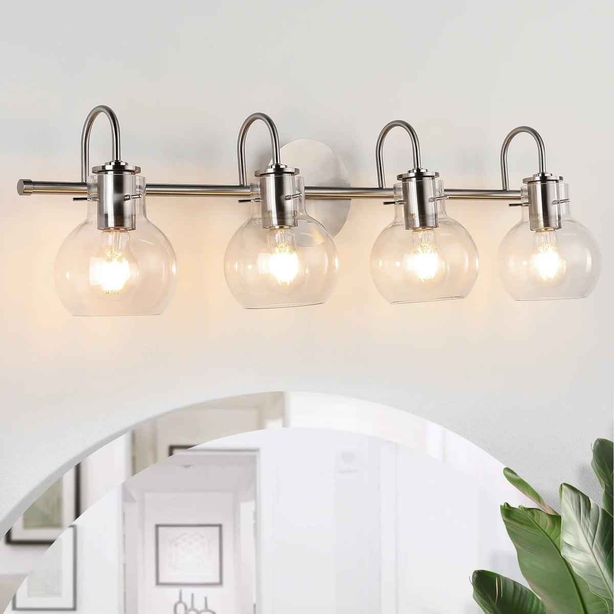 Modern Minimalist Vanity Lamp And Bathroom Wall Sconce With A Spherical Glass Shade – Ideal For Powder Rooms And Dressing Rooms