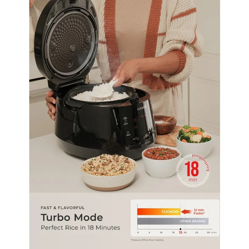 CUCKOO High Pressure Rice Cooker 10-Cup Uncooked / 20-Cup Cooked with Nonstick Inner Pot, Large Rice Maker with 13 Menu Options