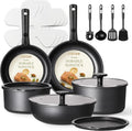19Pcs Pots and Pans Set Non Stick, Cookware Set Detachable Handle, Nonstick Induction Kitchen Sets Non Stick with Removable Hand