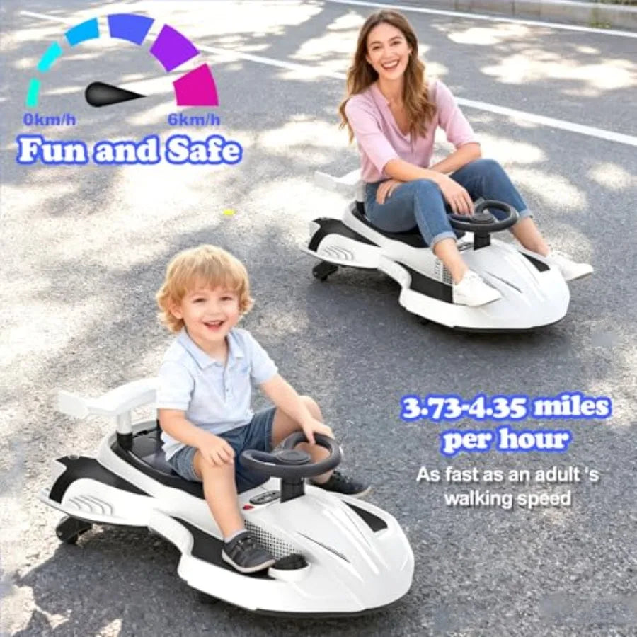 12V Electric Wiggle Car Ride On Toy Swing Car with Pedal for from Ages 3 and Up Birthday Gifts for Boys and Girls Anti-Rollover