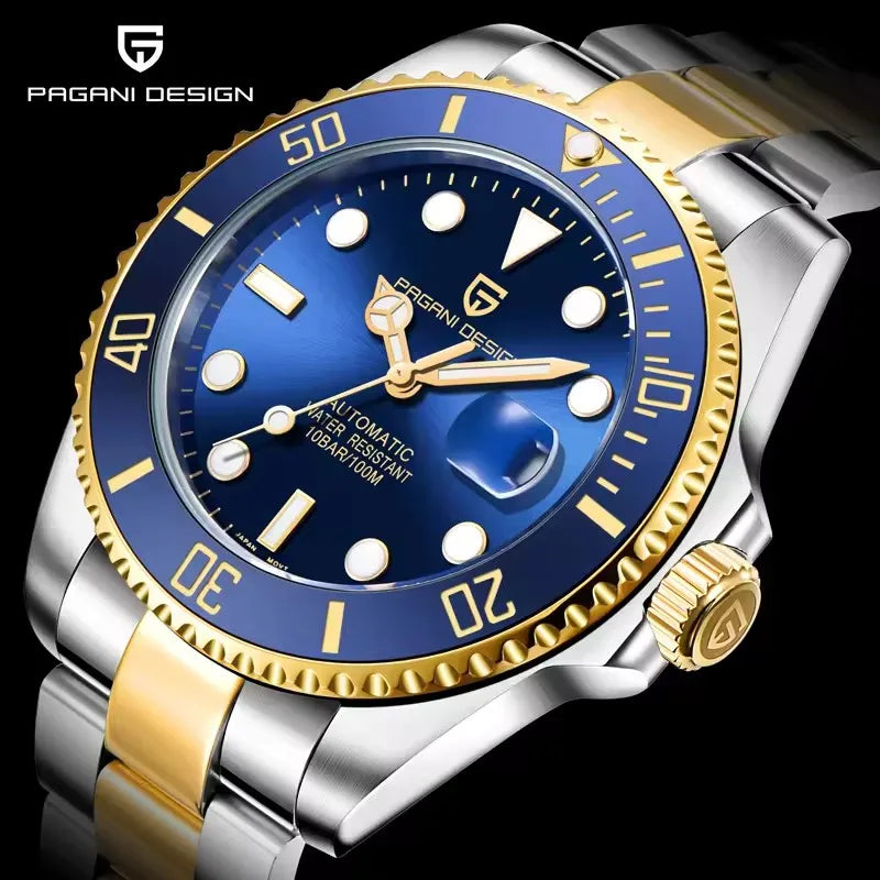PAGANI DESIGN 2025 New Men Watches Top Luxury Gold Automatic Mechanical Wrist Watch Men Stainless Steel Waterproof Watch for men