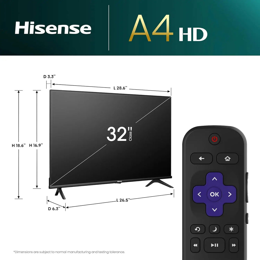 32-Inch HD 720p Smart TV with Roku, Alexa & Google Assistant - Dolby Audio, Slim Bezel Design