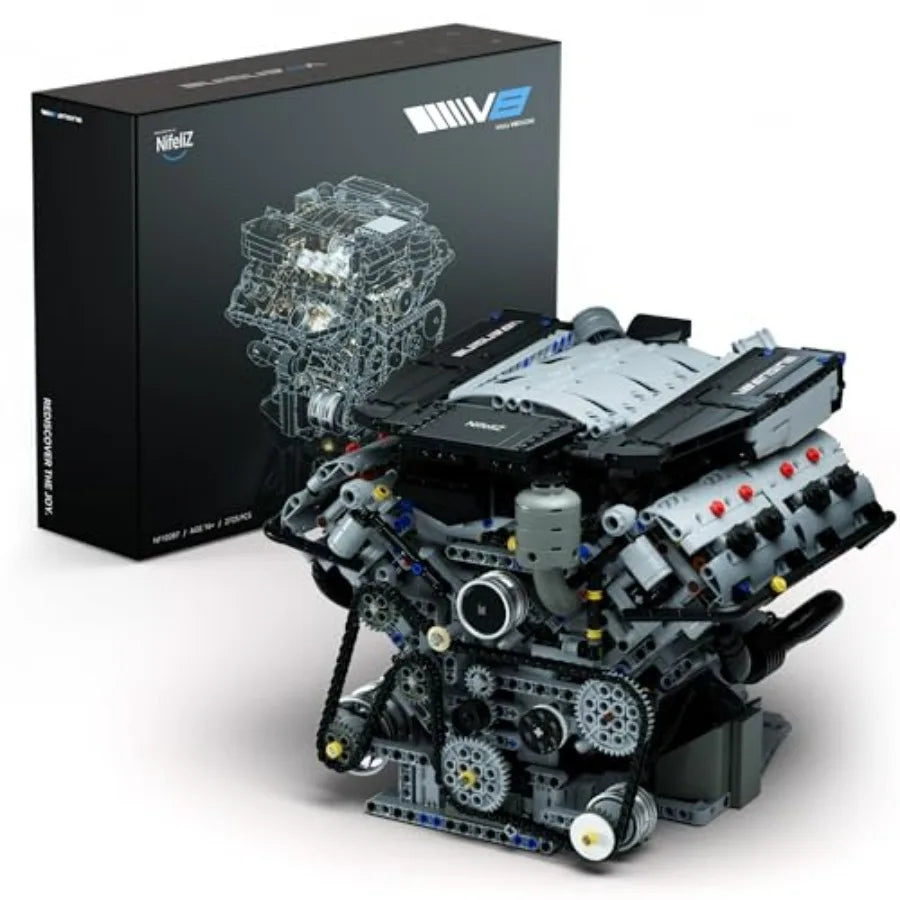 V8 Engine Building Set Exclusive Advanced Collector's Engine Model Physical Science Experiment Toy for Adults Home or Office De