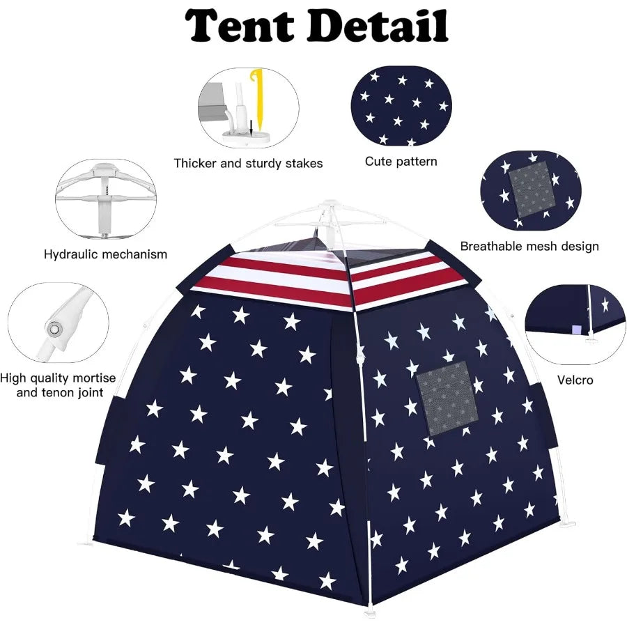 Outdoor Multi-Purpose Play House for Toddlers - Easy to Set Up Pop Up Play Tent with Tunnel in Star Color Indoor Outdoor Playho